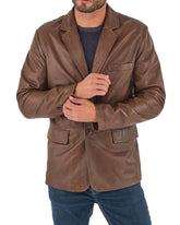 Men Genuine Leather Blazer Sport Coat 53